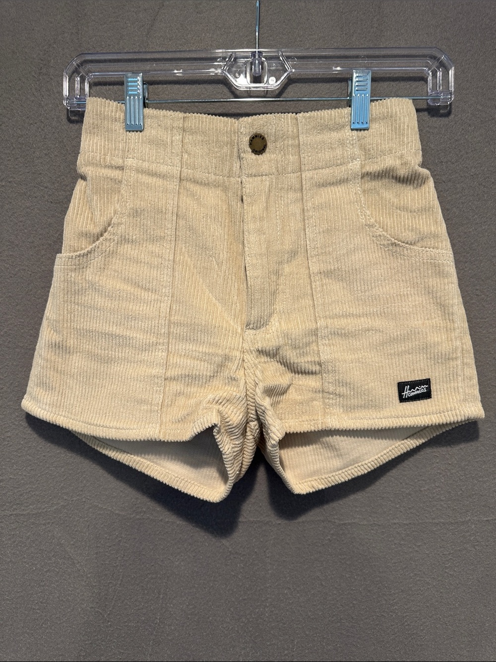 Hammies Cream Corduroy High-Rise Women's Shorts